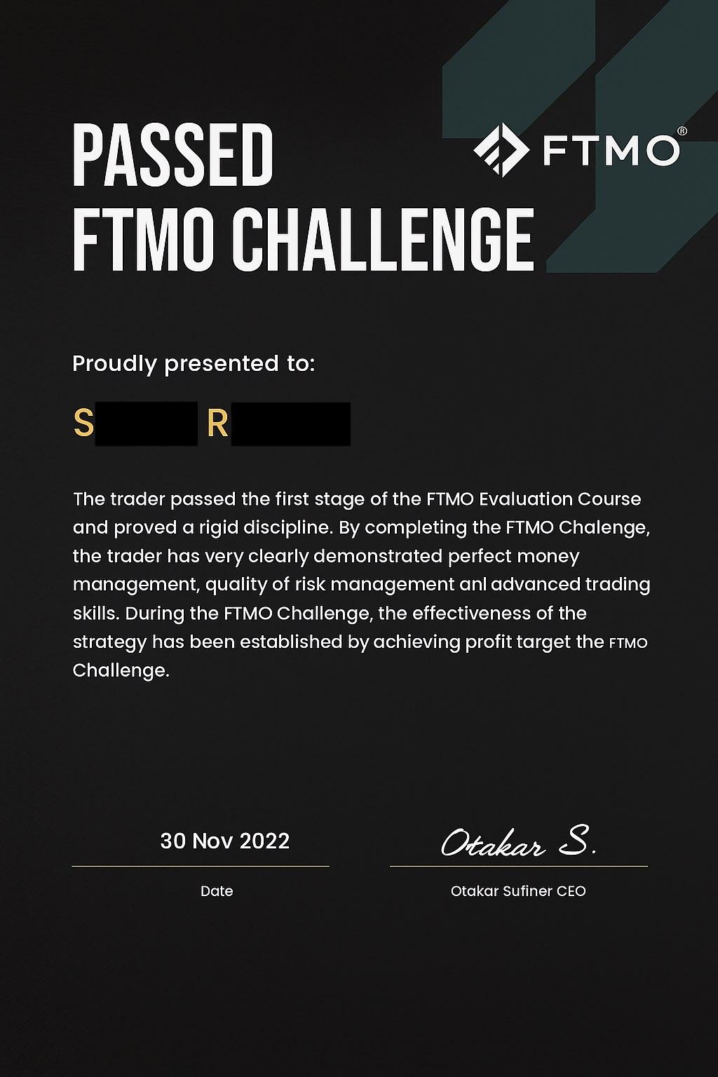Passed FTMO Challenges proof 11 of 14