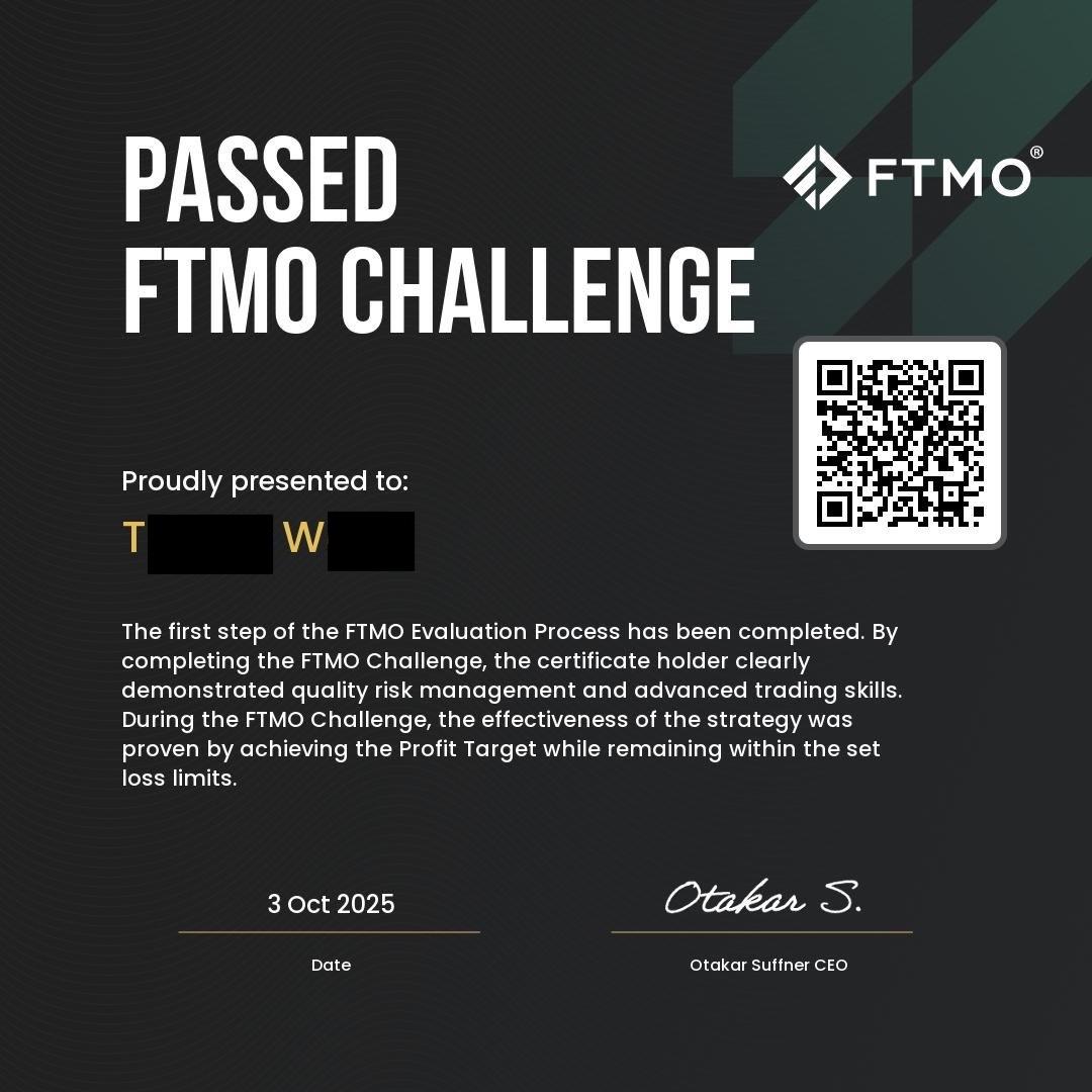 Passed FTMO Challenges proof 12 of 14