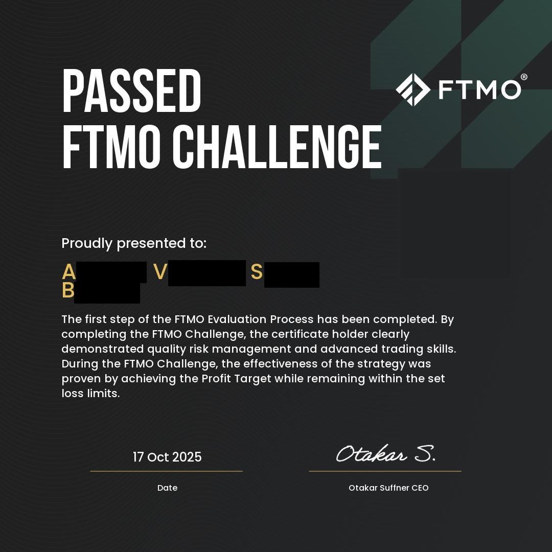 Passed FTMO Challenges proof 13 of 14