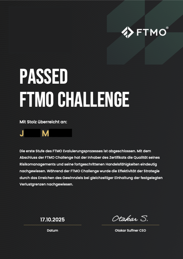 Passed FTMO Challenges proof 2 of 14