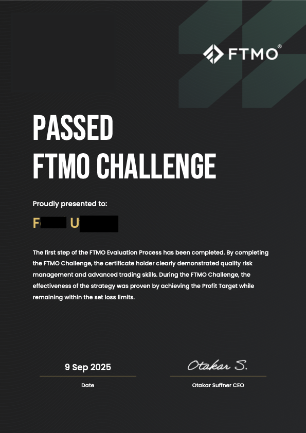 Passed FTMO Challenges proof 4 of 14