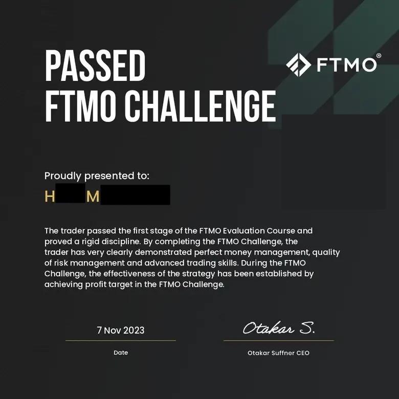 Passed FTMO Challenges proof 6 of 14