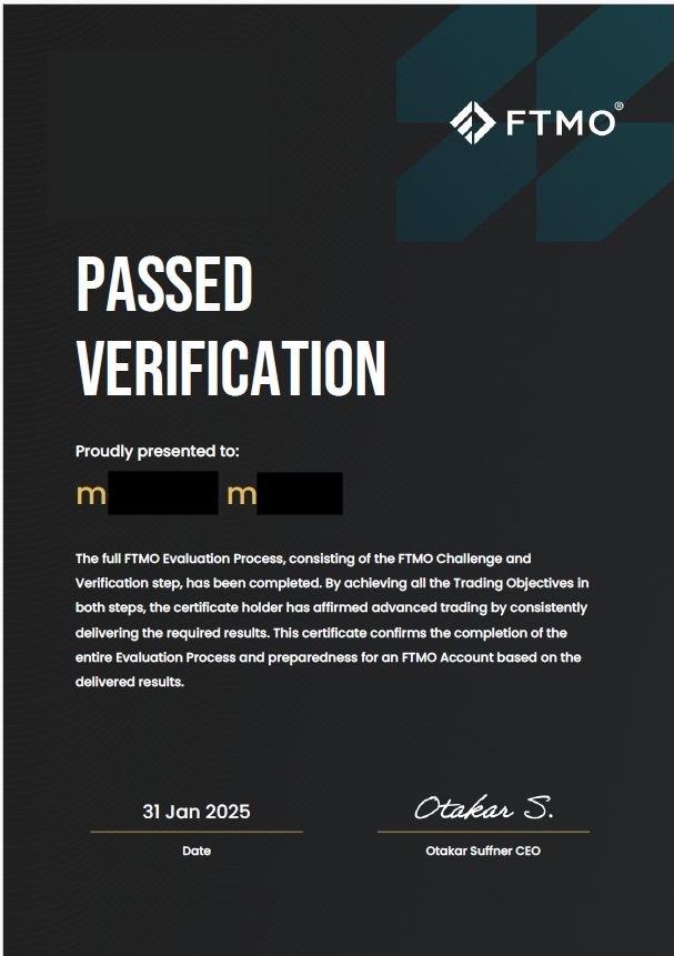 Passed FTMO Verifications proof 10 of 18