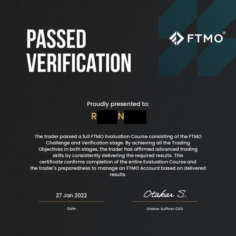 Passed FTMO Verifications proof 11 of 18