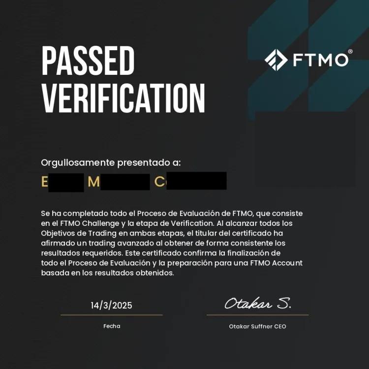 Passed FTMO Verifications proof 15 of 18