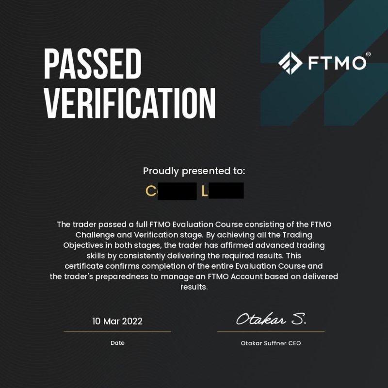 Passed FTMO Verifications proof 18 of 18