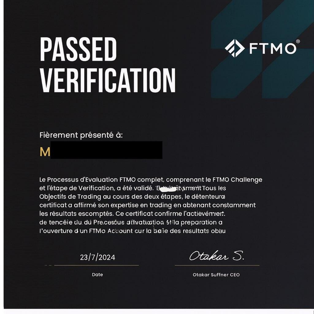 Passed FTMO Verifications proof 6 of 18